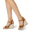 image:imageDREAM PAIRS Wedge Sandals for Women Dressy Summer Platform Espadrille Strappy Casual Braided Heels Comfortable with Open Toe and Ankle StrapBrownsuede