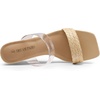image:imageDREAM PAIRS Women Slides Wedge Sandals Square Open Toe Dress Casual Strappy ShoesClear