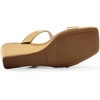 image:imageDREAM PAIRS Women Slides Wedge Sandals Square Open Toe Dress Casual Strappy ShoesGoldpat