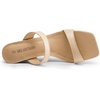 image:imageDREAM PAIRS Women Slides Wedge Sandals Square Open Toe Dress Casual Strappy ShoesNude