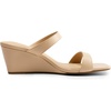 image:imageDREAM PAIRS Women Slides Wedge Sandals Square Open Toe Dress Casual Strappy ShoesNude