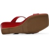 image:imageDREAM PAIRS Women Slides Wedge Sandals Square Open Toe Dress Casual Strappy ShoesRedpat