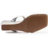 image:imageDREAM PAIRS Women Slides Wedge Sandals Square Open Toe Dress Casual Strappy ShoesSilverpu