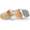 image:imageDREAM PAIRS Women Slides Wedge Sandals Square Open Toe Dress Casual Strappy ShoesSilverpu