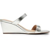 image:imageDREAM PAIRS Women Slides Wedge Sandals Square Open Toe Dress Casual Strappy ShoesSilverpu