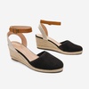 image:imageDREAM PAIRS Womens Ankle Strap Closed Toe Espadrille Wedge Heels SandalsBlack