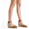 image:imageDREAM PAIRS Womens Ankle Strap Closed Toe Espadrille Wedge Heels SandalsCamel