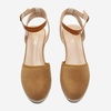 image:imageDREAM PAIRS Womens Ankle Strap Closed Toe Espadrille Wedge Heels SandalsCamel