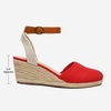 image:imageDREAM PAIRS Womens Ankle Strap Closed Toe Espadrille Wedge Heels SandalsRed