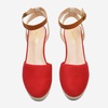 image:imageDREAM PAIRS Womens Ankle Strap Closed Toe Espadrille Wedge Heels SandalsRed