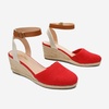 image:imageDREAM PAIRS Womens Ankle Strap Closed Toe Espadrille Wedge Heels SandalsRed