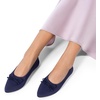 image:imageDREAM PAIRS Womens Ballet Knit Flats Foldable Pointed Toe Comfortable Dressy Flat Shoes with BowKnot Casual Business Work OfficeNavy