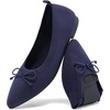 image:imageDREAM PAIRS Womens Ballet Knit Flats Foldable Pointed Toe Comfortable Dressy Flat Shoes with BowKnot Casual Business Work OfficeNavy