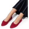 image:imageDREAM PAIRS Womens Ballet Knit Flats Foldable Pointed Toe Comfortable Dressy Flat Shoes with BowKnot Casual Business Work OfficeRed