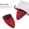 image:imageDREAM PAIRS Womens Ballet Knit Flats Foldable Pointed Toe Comfortable Dressy Flat Shoes with BowKnot Casual Business Work OfficeRed