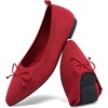 image:imageDREAM PAIRS Womens Ballet Knit Flats Foldable Pointed Toe Comfortable Dressy Flat Shoes with BowKnot Casual Business Work OfficeRed