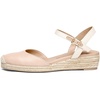 image:imageDREAM PAIRS Womens Closed Toe Elastic Ankle Strap Espadrilles Wedge SandalsApricot