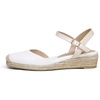 image:imageDREAM PAIRS Womens Closed Toe Elastic Ankle Strap Espadrilles Wedge SandalsCreamyWhite