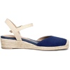 image:imageDREAM PAIRS Womens Closed Toe Elastic Ankle Strap Espadrilles Wedge SandalsNavy