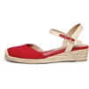 image:imageDREAM PAIRS Womens Closed Toe Elastic Ankle Strap Espadrilles Wedge SandalsRed