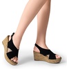 image:imageDREAM PAIRS Womens Comfortable Ankle Strap Platform Wedge Sandals for Women Casual Dressy SummerBlack