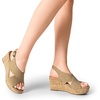 image:imageDREAM PAIRS Womens Comfortable Ankle Strap Platform Wedge Sandals for Women Casual Dressy SummerKhaki