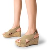image:imageDREAM PAIRS Womens Comfortable Ankle Strap Platform Wedge Sandals for Women Casual Dressy SummerKhaki