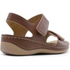 image:imageDREAM PAIRS Womens Comfortable Dressy Flats Sandals Open Toe One Band Casual Walking Sandals for SummerBrown