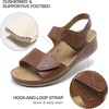 image:imageDREAM PAIRS Womens Comfortable Dressy Flats Sandals Open Toe One Band Casual Walking Sandals for SummerBrown