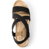 image:imageDREAM PAIRS Womens Comfortable Low Wedge Sandals Open Toe Slip On Strappy Flat Sandals with Elastic Ankle StrapBlacksuede