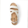 image:imageDREAM PAIRS Womens Comfortable Low Wedge Sandals Open Toe Slip On Strappy Flat Sandals with Elastic Ankle StrapWhitepu