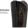 image:imageDREAM PAIRS Womens Cowboy Boots Knee High Western Retro Embroidered Cowgirl Boots Comfortable Square Toe Tall BootsDark Brown
