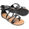 image:imageDREAM PAIRS Womens Dressy Gladiator Summer Cross Strappy Sandals Comfort Flat Casual Beach Fisherman Thong sandalsBlackpu
