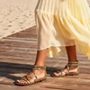 image:imageDREAM PAIRS Womens Dressy Gladiator Summer Cross Strappy Sandals Comfort Flat Casual Beach Fisherman Thong sandalsGold