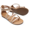 image:imageDREAM PAIRS Womens Dressy Gladiator Summer Cross Strappy Sandals Comfort Flat Casual Beach Fisherman Thong sandalsNude