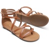 image:imageDREAM PAIRS Womens Dressy Gladiator Summer Cross Strappy Sandals Comfort Flat Casual Beach Fisherman Thong sandalsTan
