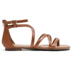 image:imageDREAM PAIRS Womens Dressy Gladiator Summer Cross Strappy Sandals Comfort Flat Casual Beach Fisherman Thong sandalsTan