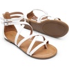 image:imageDREAM PAIRS Womens Dressy Gladiator Summer Cross Strappy Sandals Comfort Flat Casual Beach Fisherman Thong sandalsWhite