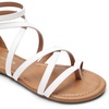 image:imageDREAM PAIRS Womens Dressy Gladiator Summer Cross Strappy Sandals Comfort Flat Casual Beach Fisherman Thong sandalsWhite