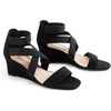 image:imageDREAM PAIRS Womens Elastic Ankle Strap Low Wedge Sandals Comfortable Dressy Heels for Summer Formal and Special OccasionsBlack
