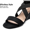 image:imageDREAM PAIRS Womens Elastic Ankle Strap Low Wedge Sandals Comfortable Dressy Heels for Summer Formal and Special OccasionsBlack
