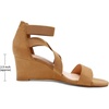 image:imageDREAM PAIRS Womens Elastic Ankle Strap Low Wedge Sandals Comfortable Dressy Heels for Summer Formal and Special OccasionsCamel