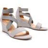 image:imageDREAM PAIRS Womens Elastic Ankle Strap Low Wedge Sandals Comfortable Dressy Heels for Summer Formal and Special OccasionsGrey