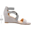 image:imageDREAM PAIRS Womens Elastic Ankle Strap Low Wedge Sandals Comfortable Dressy Heels for Summer Formal and Special OccasionsGrey