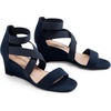 image:imageDREAM PAIRS Womens Elastic Ankle Strap Low Wedge Sandals Comfortable Dressy Heels for Summer Formal and Special OccasionsNavy