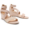 image:imageDREAM PAIRS Womens Elastic Ankle Strap Low Wedge Sandals Comfortable Dressy Heels for Summer Formal and Special OccasionsNude