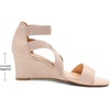 image:imageDREAM PAIRS Womens Elastic Ankle Strap Low Wedge Sandals Comfortable Dressy Heels for Summer Formal and Special OccasionsNude
