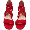 image:imageDREAM PAIRS Womens Elastic Ankle Strap Low Wedge Sandals Comfortable Dressy Heels for Summer Formal and Special OccasionsRed