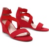 image:imageDREAM PAIRS Womens Elastic Ankle Strap Low Wedge Sandals Comfortable Dressy Heels for Summer Formal and Special OccasionsRed