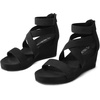 image:imageDREAM PAIRS Womens Elastic Ankle Strap Open Toe Platform Wedge Sandals Comfortable Summer ShoesBlack